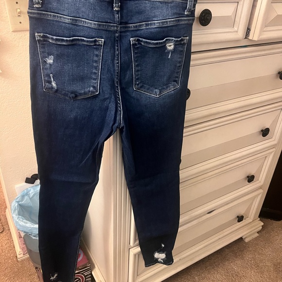 Flying Monkey Dark Blue Distressed Skinny Jeans (29) - Picture 2 of 3